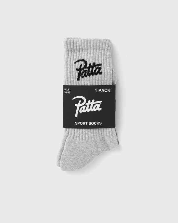 PATTA Script Logo Sports Sock grey