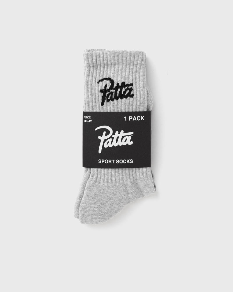 PATTA Script Logo Sports Sock grey