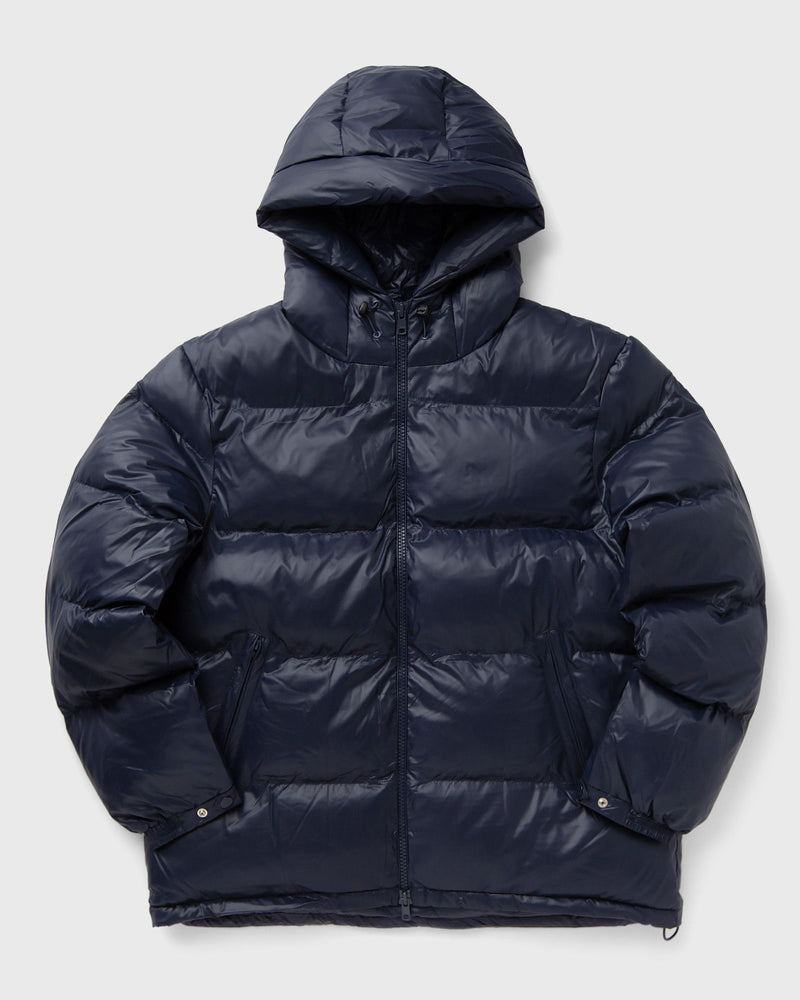 PATTA Quilted Script Logo Puffer Jacket blue
