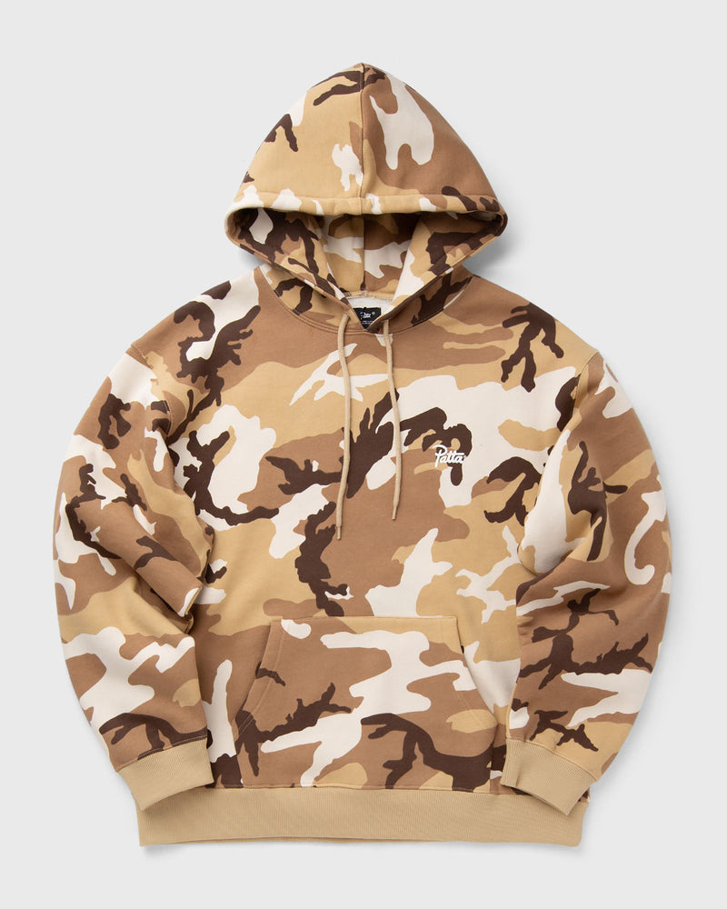 PATTA Bark Woodland Camo Boxy Hooded Sweater brown