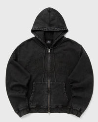 Patta Loopback Logo Zip Hooded Sweater Black