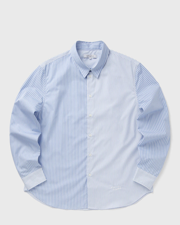 Maison Kitsune HANDWRITING PATCHWORK SHIRT blue