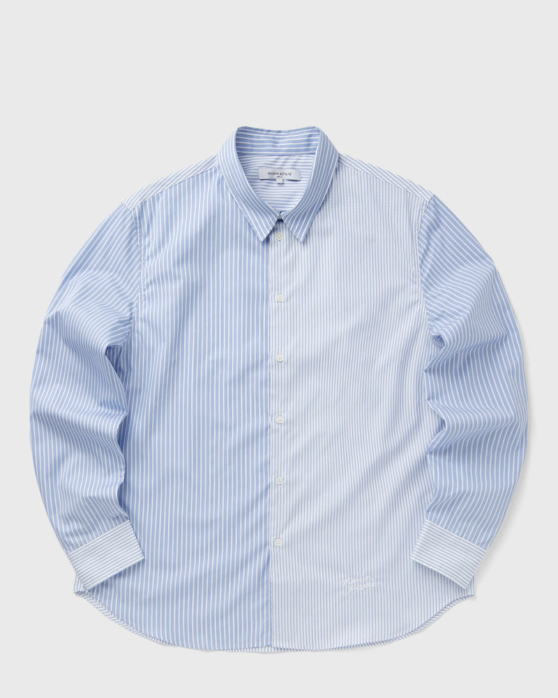 Maison Kitsune HANDWRITING PATCHWORK SHIRT blue