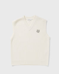 Maison Kitsune FOX HEAD WOOL Ribbed VEST white