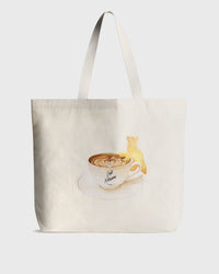 Maison Kitsune Café Kitsuné Cappuccino Tote Beige