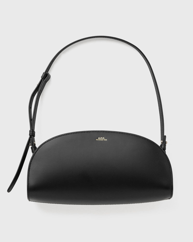 A.P.C. DEMI-LUNE SHOULDER HANDBAG black