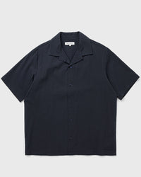 Maison Kitsune Seersucker Resort Shirt Blue
