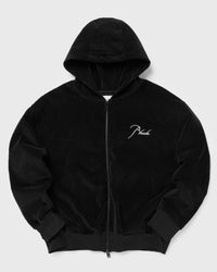Rhude Velour Classique Zip-Up Hoodie Black