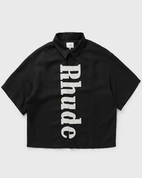 Rhude Center LOGO Button UP Shirt black