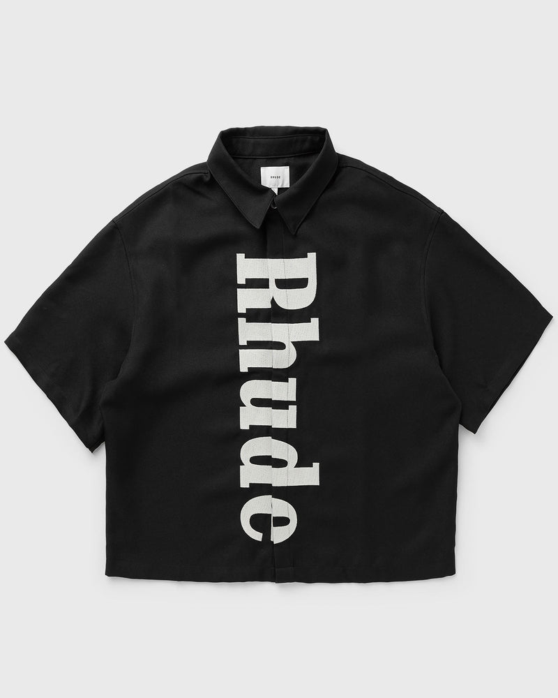 Rhude CENTER LOGO BUTTON UP SHIRT black