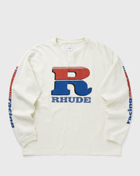 Rhude Split Petrol Logo Ls Tee White