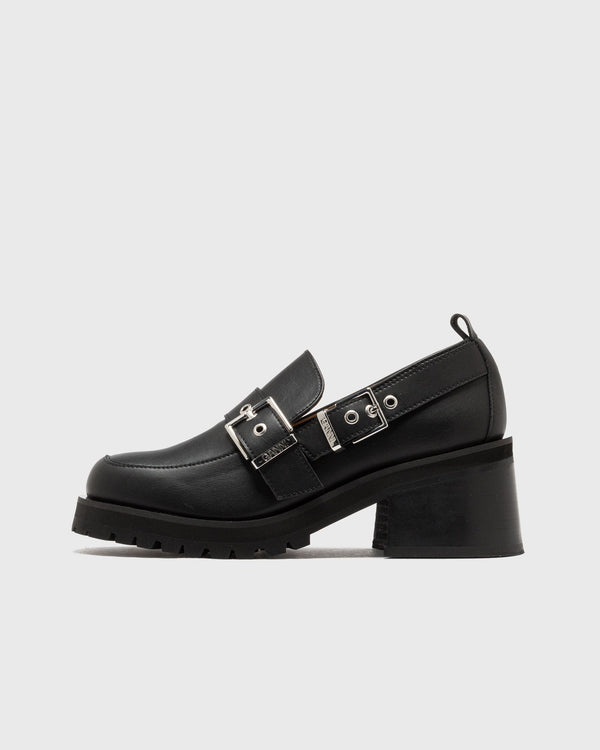 Ganni Feminine Buckle Platform Loafer black