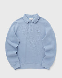 Lacoste Ribbed Cotton Polo Collar Sweatshirt Blue