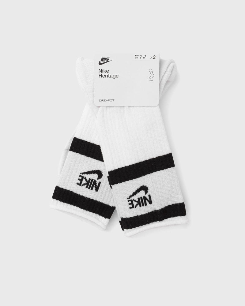 Nike Heritage 2 Pair Crew Socks White
