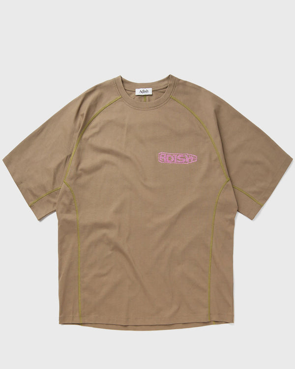 ADISH Tatreez Logo Contrast Stitched Surf T-Shirt brown