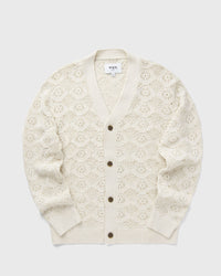 Wax London Crosby Cardigan TAPE YARN Pointelle white