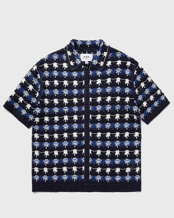 Wax London PORTO SHIRT SPLASH CROCHET blue