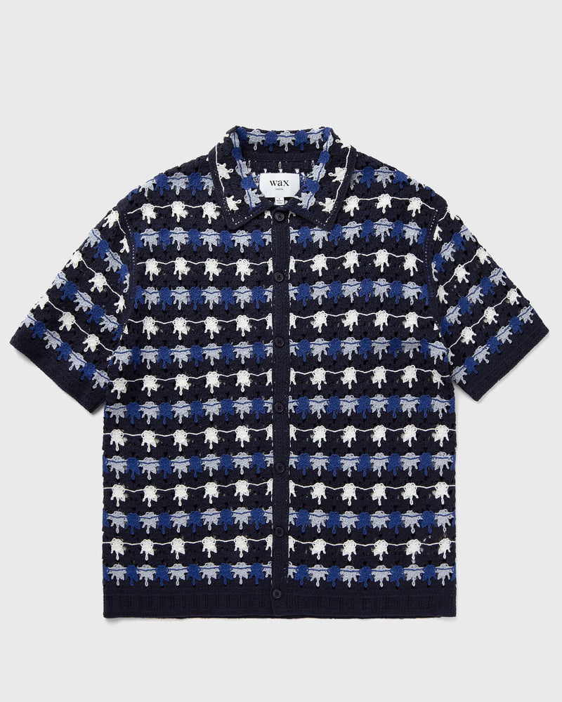 Wax London PORTO SHIRT SPLASH CROCHET blue