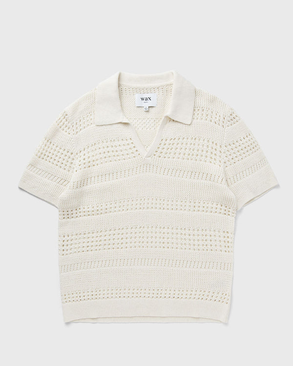 Wax London SIENA POLO STRIPE OPEN KNIT white