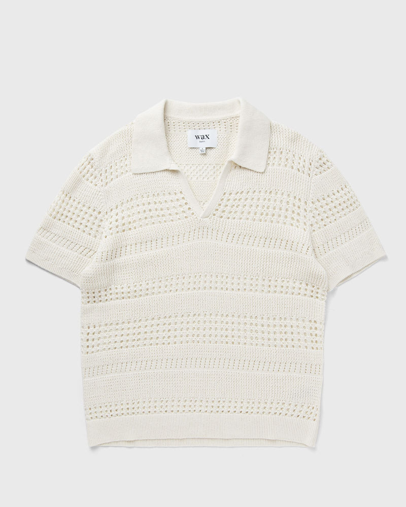 Wax London SIENA POLO STRIPE OPEN KNIT white