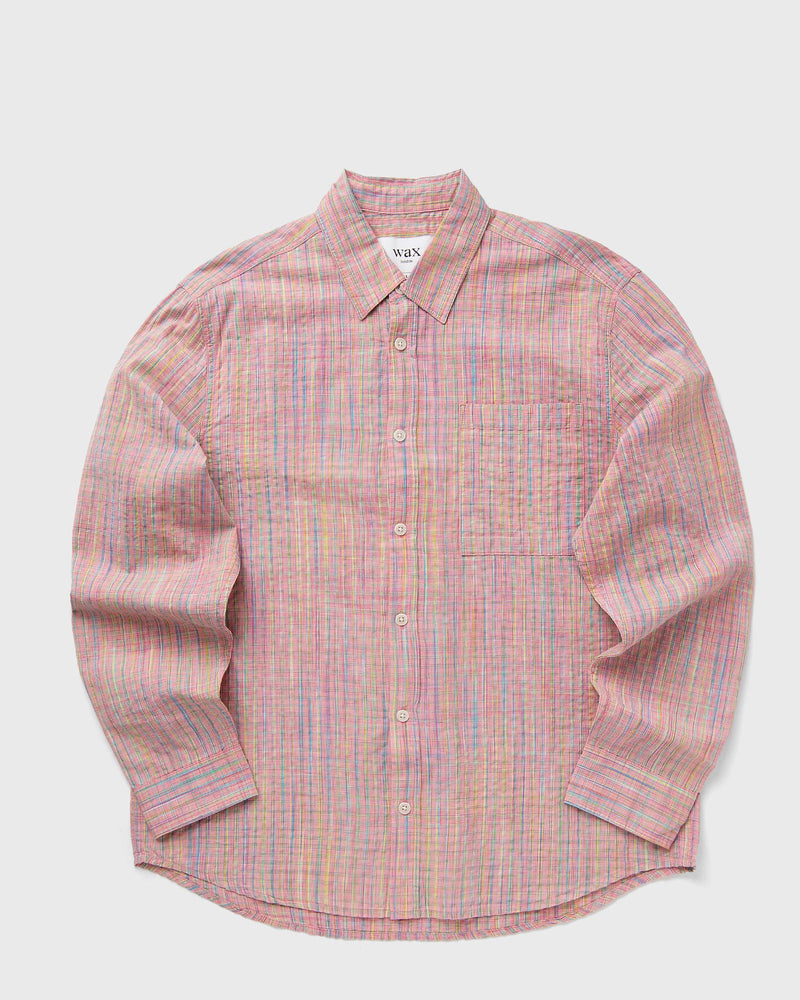 Wax London ROVE LS SHIRT SPACE DYE CHECK pink