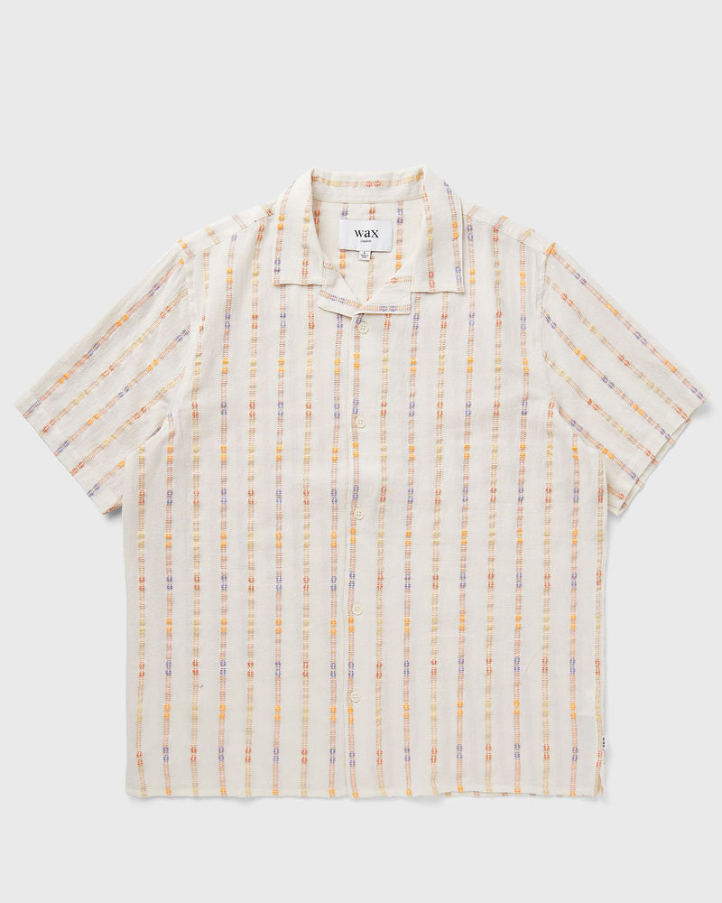 Wax London DIDCOT SS SHIRT MULTI LOOM STRIPE white
