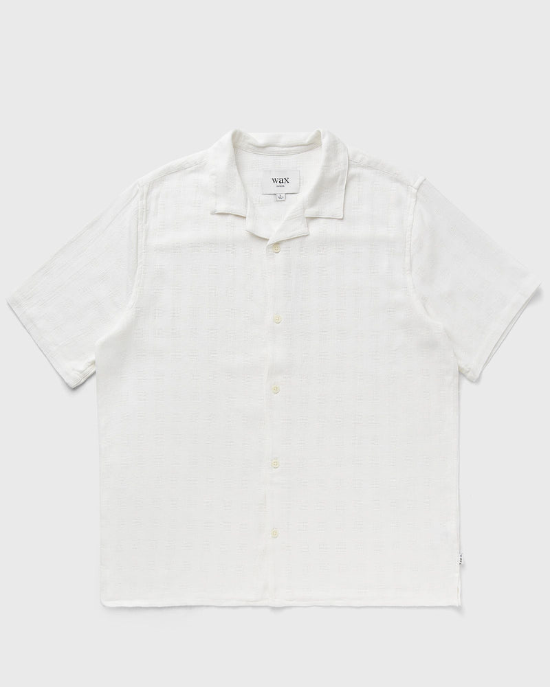 Wax London DIDCOT SS SHIRT OPEN WEAVE GRID white