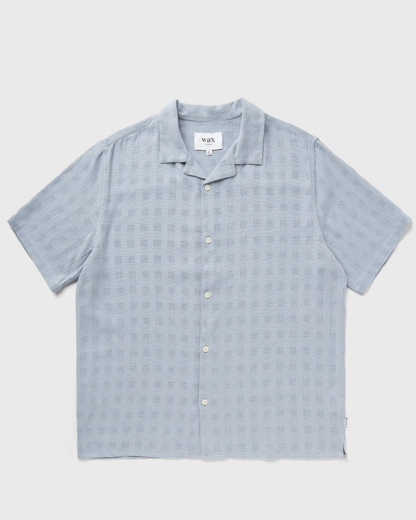 Wax London DIDCOT SS SHIRT OPEN WEAVE GRID blue