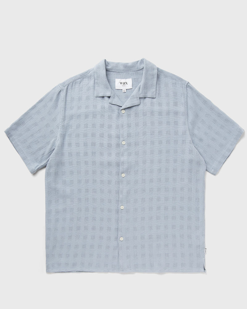 Wax London DIDCOT SS SHIRT OPEN WEAVE GRID blue