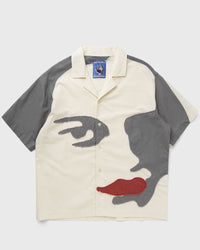 Kidsuper Studios Patchwork FACE Linen CAMP Shirt brown