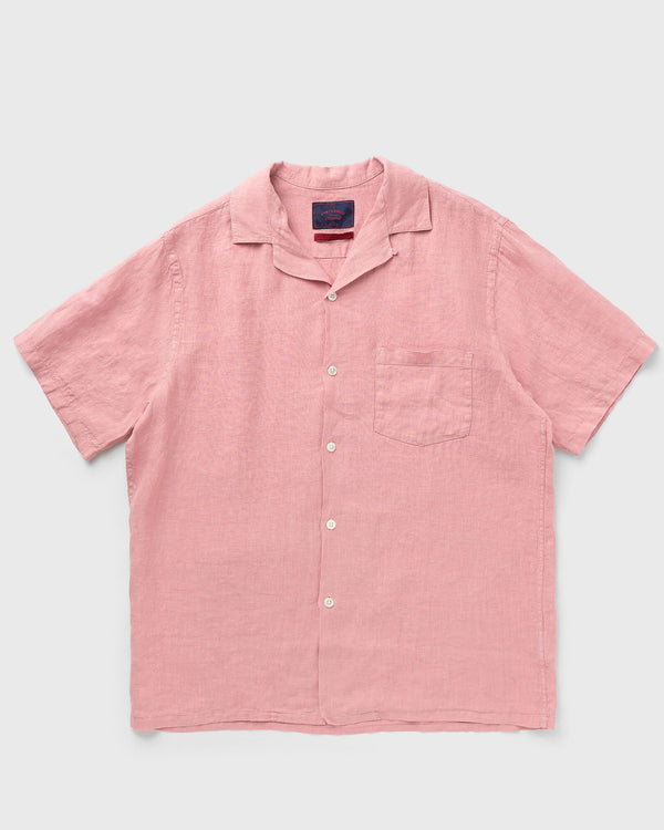 Portuguese Flannel Linen camp collar pink