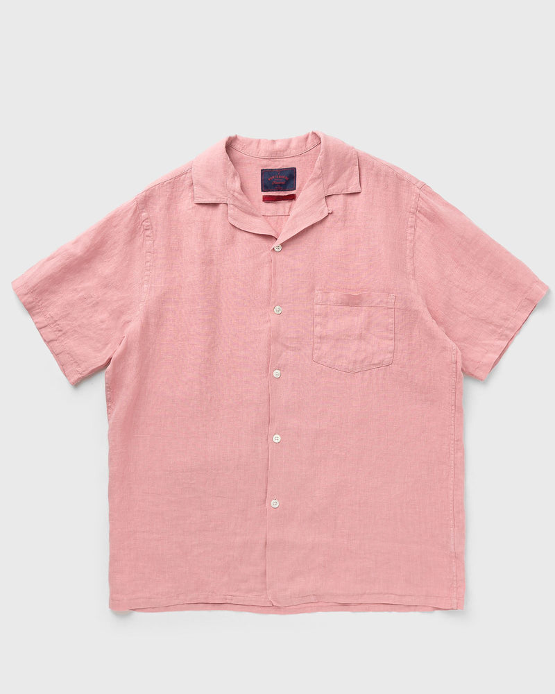 Portuguese Flannel Linen camp collar pink