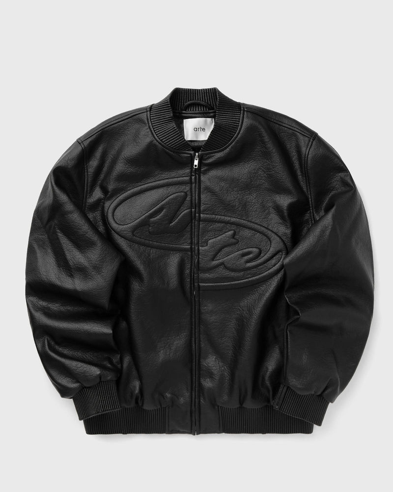 Arte Antwerp Half Logo Leather Jacket Black
