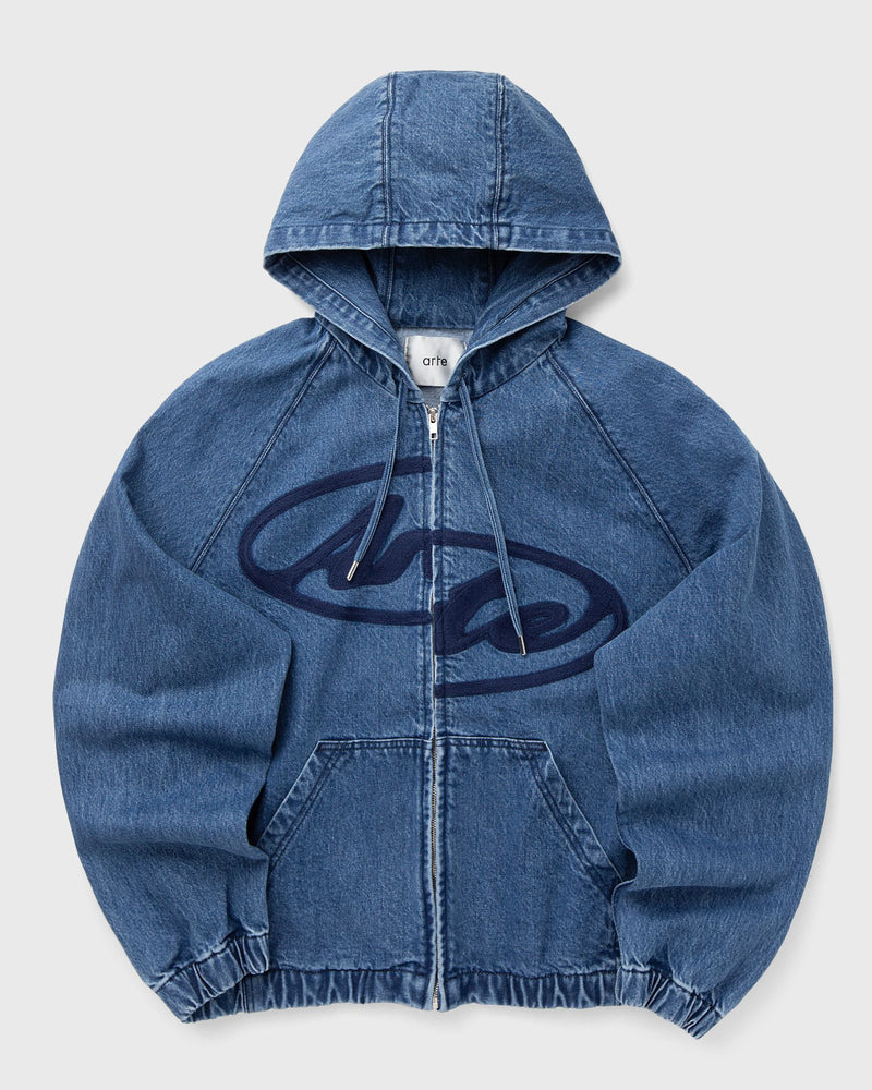 Arte Antwerp Split Logo Denim Hood Jacket Blue