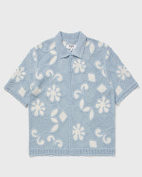 Wax London Porto Ss Polo Doodle Crochet Blue