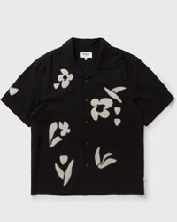 Wax London Didcot Ss Shirt Abstract Applique Black