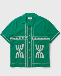Wax London Didcot Ss Shirt Border Applique Green
