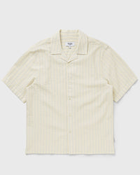 Wax London Didcot Ss Shirt Seersucker Stripe Beige
