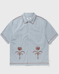 Wax London Keats Ss Shirt Dahlia Embroidery Blue