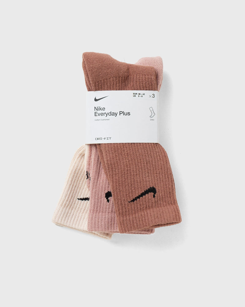 Nike Everyday Plus Cushioned Training Crew Socks (3 Pairs) brown