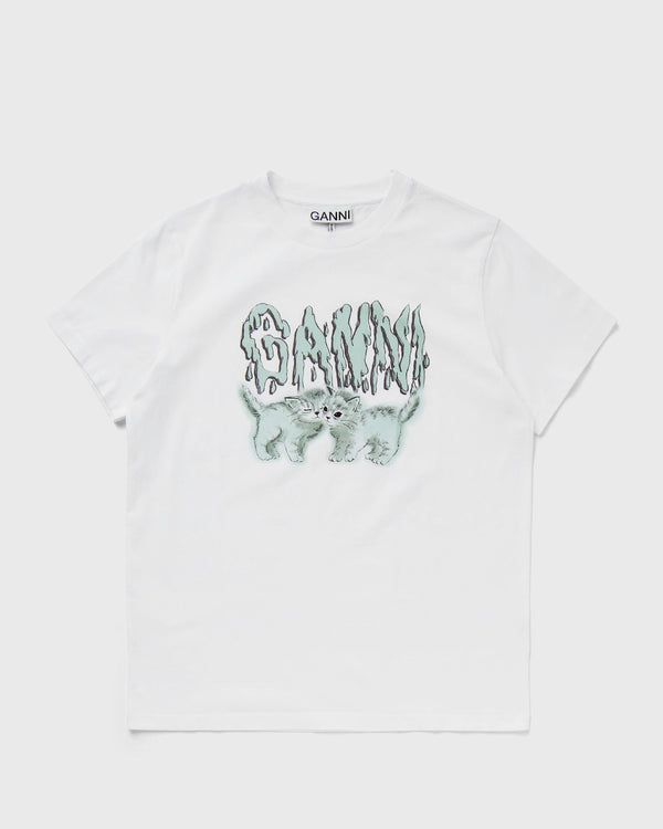 Ganni Basic Jersey Love Cats Relaxed Tee white