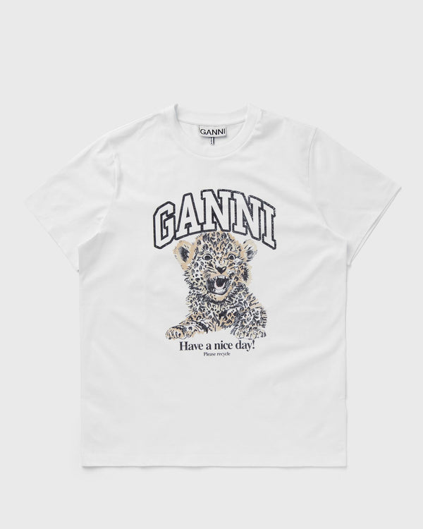 Ganni Basic Jersey Leopard Relaxed Tee multi