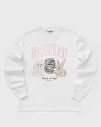 Ganni Re-cut Heavy Jersey Animals Long Sleeve white