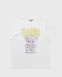 Ganni Basic Cotton Jersey Teddy Relaxed Tee white