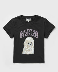 Ganni Basic Cotton Jersey Poodle Baby Fit Tee black