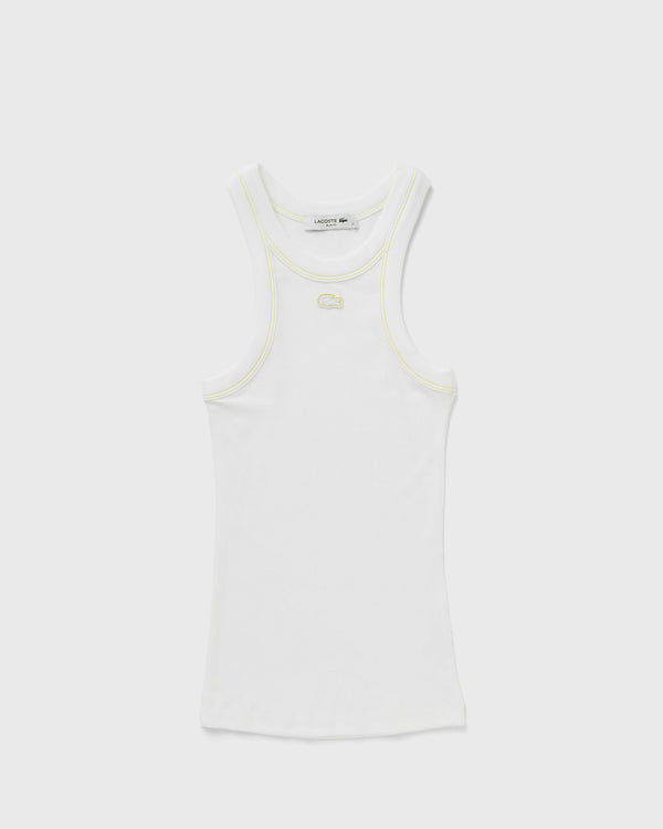 Lacoste SLIM FIT RIBBED MODAL TANK TOP white