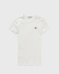 Lacoste SLIM FIT Ribbed Cotton T-shirt white