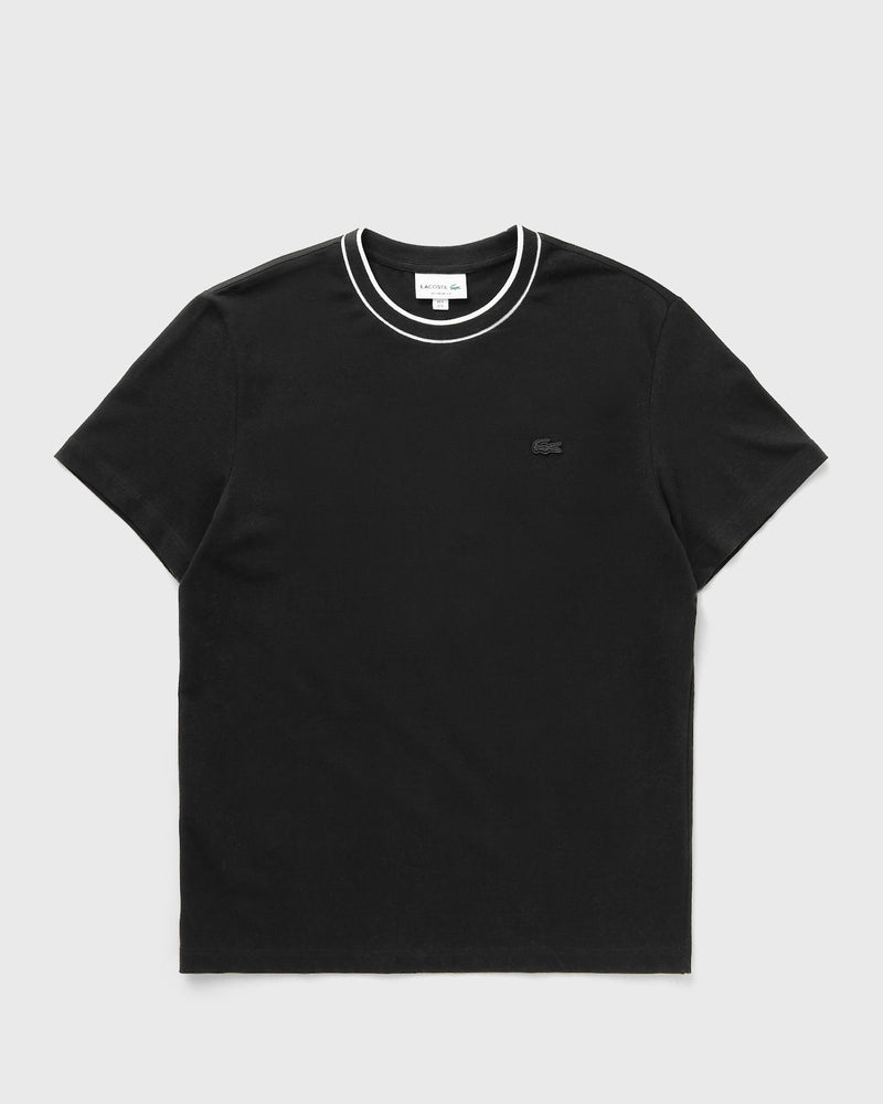 Lacoste STRETCH PIQU STRIPE COLLAR T-SHIRT black