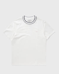 Lacoste Stretch Piqué Stripe Collar T-shirt white