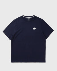 Lacoste Crocodile Print Cotton Loungewear Tee Blue